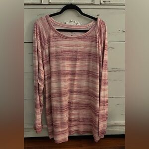 Sonoma Women’s‎ 4X Plus Long Sleeve Pretty Pink Marbled Top